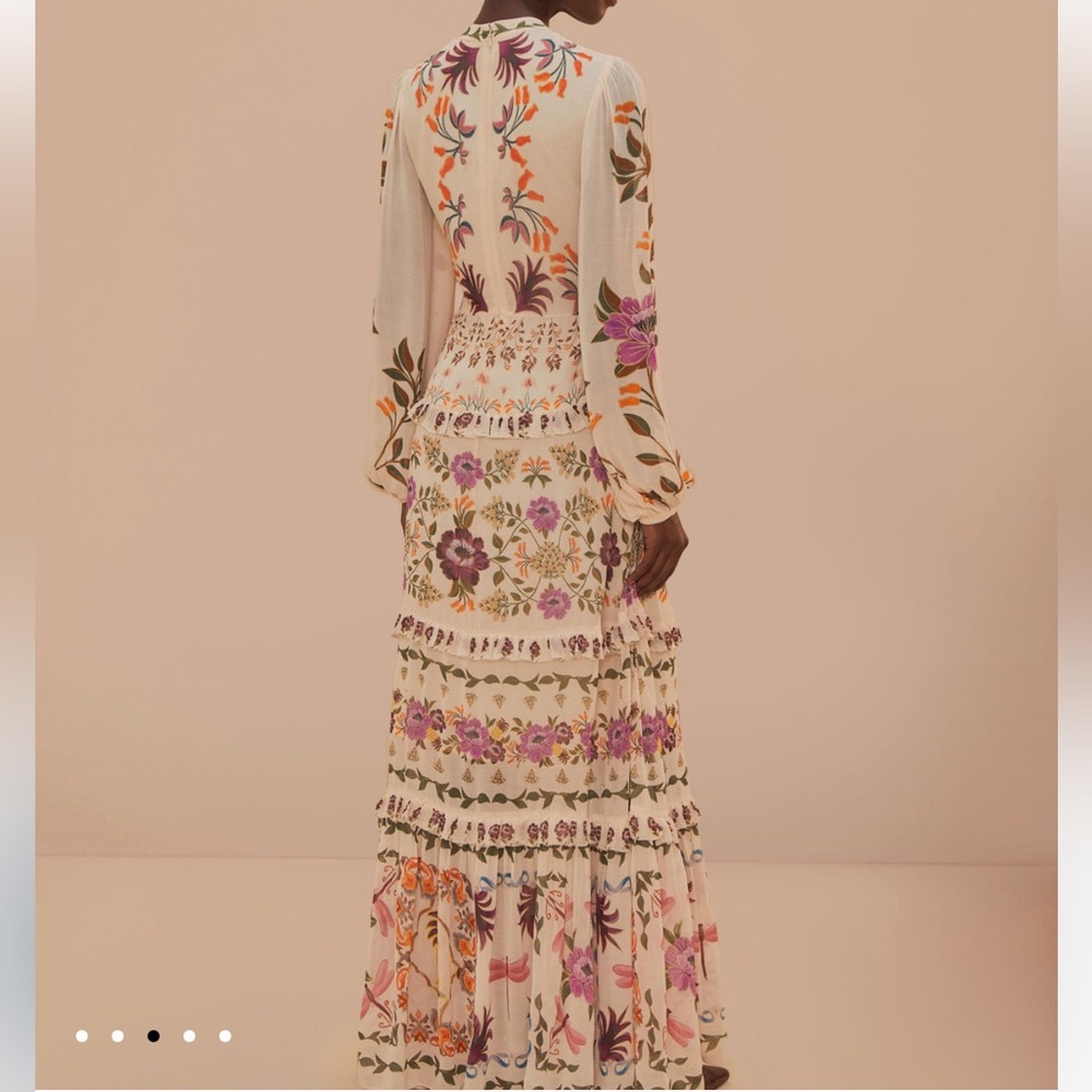 FARM Rio ‼️ Cream Winter Garden Ruffle
Maxi Dress - Picture 3 of 12
